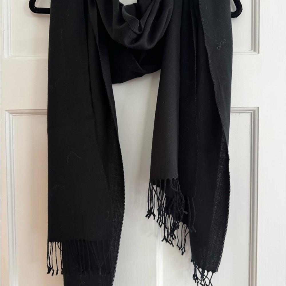Classic Black Fringe Scarf